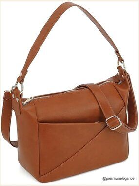 Women's Vegan Leather Crossbody Hobo Bag Adjustable Strap